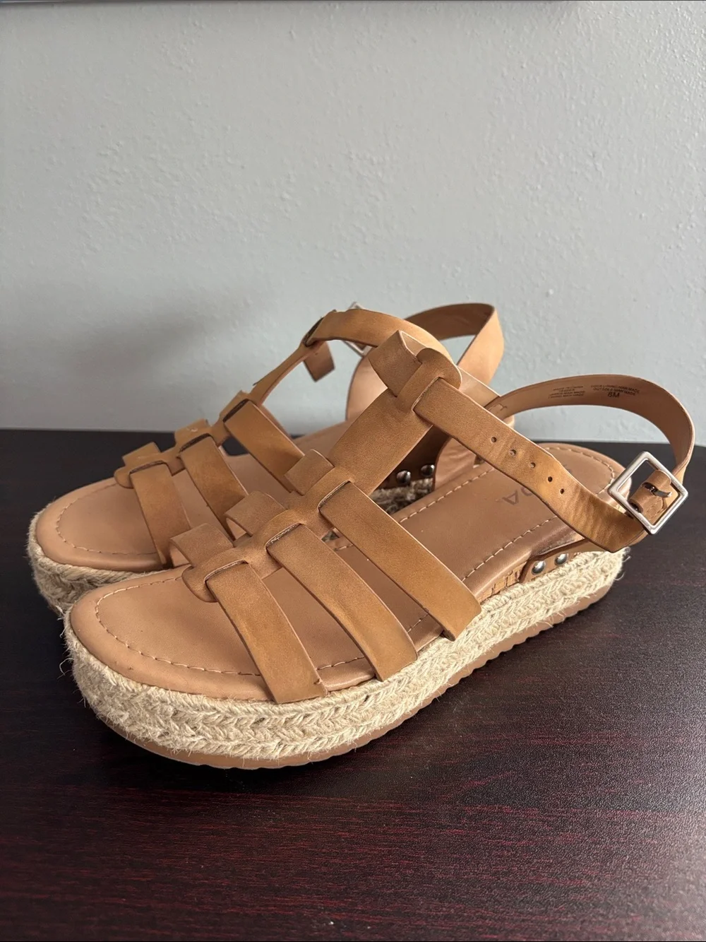 Soda Tan Strappy Platform Espadrille Sandals